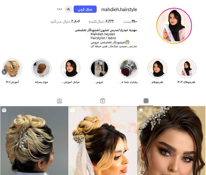 شنیون کار مهدیه حیدری